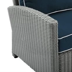 Bradenton 6pc Outdoor Wicker Sofa And Arm Chair Seating Set With Dante Fire Table And 2 Ottomans - Navy/Gray - Crosley -Outdoor Furniture Store GUEST 0d5e9407 25e3 43e2 9c3a 8857a4897c5e