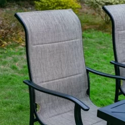 7pc Outdoor Dining Set With With Padded Sling Chairs & Metal Rectangle Table With Umbrella Hole - Captiva Designs -Outdoor Furniture Store GUEST 0d6e946b a6dc 437e 852e 6720a11625af