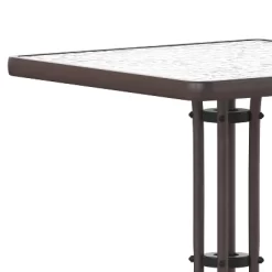 Flash Furniture Barker 23.5'' Square Tempered Glass Metal Table -Outdoor Furniture Store GUEST 0dd21439 99fb 4605 9446 150a73069fe0