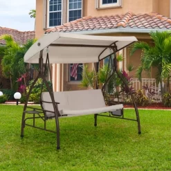 Outdoor 3 Person Swing With Cushions & Side Table - Captiva Designs -Outdoor Furniture Store GUEST 0dd2558d 2558 441a a8a7 3d2f2332acca