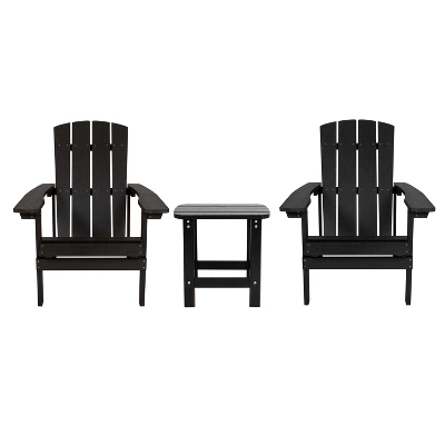 Emma And Oliver Three Piece Hammond Adirondack Style Conversation Set With Two Chairs And Matching Side Table For Indoor And Outdoor Use 14 Emma And Oliver Three Piece Hammond Adirondack Style Conversation Set With Two Chairs And Matching Side Table For Indoor And Outdoor Use - Image 12