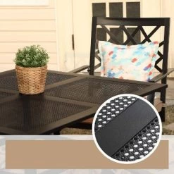 37"x37" Square Dining Table - Black - Captiva Designs