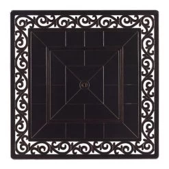 5pc Set With 42" Square Outdoor Aluminum Fire Table & Four Swivel Rocking Chairs & Wind Block - Oakland Living -Outdoor Furniture Store GUEST 0f291e28 3762 4065 b5aa 066ba048e743 1