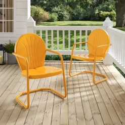 Griffith Metal Chair Tangerine - Crosley -Outdoor Furniture Store GUEST 0f8b2cc2 da01 4fcd a397 4c96b3767b2b