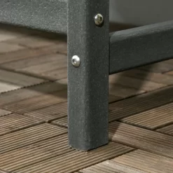 Outsunny Outdoor Bench, 2-Person Park Style Garden Bench With All-Weather HDPE, 704 Lbs. Weight Capacity, Slatted Back & Armrests, Dark Gray -Outdoor Furniture Store GUEST 0ff17d4a 503b 483d 88ad d73e419e19df