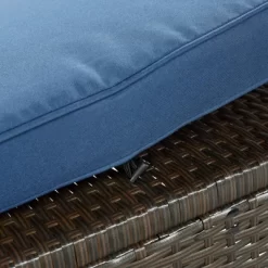 9pc Wicker Patio Sectional Seating Set With Cushions - Brown/Blue - GODEER -Outdoor Furniture Store GUEST 10557357 0891 40f1 a0fc 74ef4ae0d614