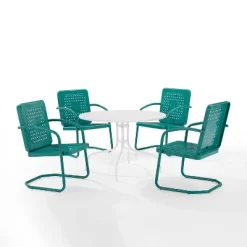 Bates 5pc Outdoor Dining Set - Turquoise - Crosley