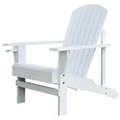 Outsunny Wooden Adirondack Chair Outdoor Classic Lounge Chair With Ergonomic Design & A Built-In Cup Holder For Patio Deck Backyard Fire Pit -Outdoor Furniture Store GUEST 1157dbd9 993a 4fdf a5d6 5ced84441980