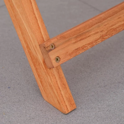 Outsunny 3 Piece Folding Patio Bistro Set, Wooden Outdoor Chairs And Table Set, Garden Dining Furniture For Poolside, Balcony, Teak 6 Outsunny 3 Piece Folding Patio Bistro Set, Wooden Outdoor Chairs And Table Set, Garden Dining Furniture For Poolside, Balcony, Teak - Image 4