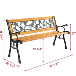 Tangkula Garden Iron Bench Porch Path Hardwood Chair For Patio Park Outdoor Deck 19 Tangkula Garden Iron Bench Porch Path Hardwood Chair For Patio Park Outdoor Deck -Outdoor Furniture Store GUEST 11cf3082 e40a 4a8c 885f 6f10e1ceee67