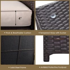 Tangkula 5PCS Outdoor Patio Furniture Set With 50,000 BTU Propane Fire Pit Table Patio Conversation Set W/ Cushions, Storage Box, Coffee Table Beige -Outdoor Furniture Store GUEST 1264a1a4 fa43 4707 a829 e74012348e90