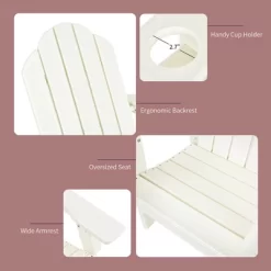 Costway 2PCS Patio Adirondack Chair Side Table Set Weather Resistant Cup Holder -Outdoor Furniture Store GUEST 1291e86b a7bd 467b a1c4 3cc43314f749