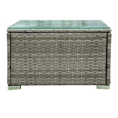 4pc Wicker Patio Sectional Seating Set With Cushions - Gray/Beige - GODEER 17 4pc Wicker Patio Sectional Seating Set With Cushions - Gray/Beige - GODEER - Image 15