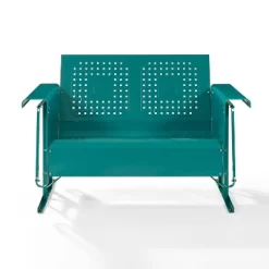 Bates Outdoor Loveseat Glider - Turquoise Gloss - Crosley -Outdoor Furniture Store GUEST 13084796 4694 456f 8824 7c18e6954daa