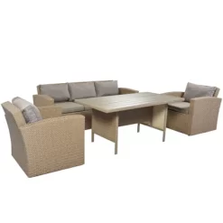 4pc Outdoor Wicker Conversation Set With Cushions - Gray - GODEER 19 4pc Outdoor Wicker Conversation Set With Cushions - Gray - GODEER -Outdoor Furniture Store GUEST 137b79c6 92bd 4a62 8553 8113c02c72cb