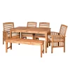 Ravenscroft 6pc Acacia Wood Patio Dining Set - Brown - Saracina Home 1 Ravenscroft 6pc Acacia Wood Patio Dining Set - Brown - Saracina Home -Outdoor Furniture Store GUEST 137c471a 2562 4437 bb65 6d5afb58f905