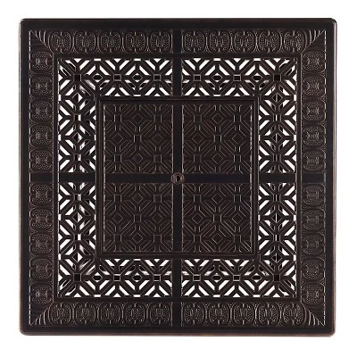 5pc Outdoor Dining Set With 42" Aluminum Square Medallion Design Fire Table & Deep Seating Swivel Rocking Chairs - Oakland Living 6 5pc Outdoor Dining Set With 42" Aluminum Square Medallion Design Fire Table & Deep Seating Swivel Rocking Chairs - Oakland Living - Image 4