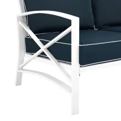 Kaplan Loveseat White/Navy - Crosley -Outdoor Furniture Store GUEST 142b1dcb 42d9 492d ab57 0d011e67467c