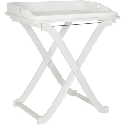 Covina Patio Tray Table - Antique White - Safavieh 3 Covina Patio Tray Table - Antique White - Safavieh
