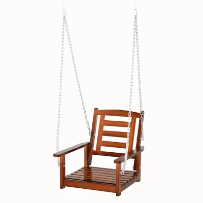 Outsunny Hanging Porch Swing Outdoor Patio Swing Chair With Pine Wood Frame And Wide Backrest For Patio And Yard 5 Outsunny Hanging Porch Swing Outdoor Patio Swing Chair With Pine Wood Frame And Wide Backrest For Patio And Yard - Image 3