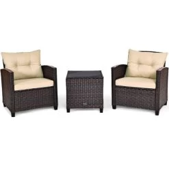 Costway 3PCS Patio Rattan Furniture Set Cushioned Conversation Set Sofa 25 Costway 3PCS Patio Rattan Furniture Set Cushioned Conversation Set Sofa -Outdoor Furniture Store GUEST 157391b5 3d82 48eb aea6 e1b6c5c50ed7