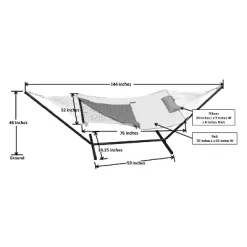 Patio 12' Hammock & Stand Set - Natural/Red/Brown -Outdoor Furniture Store GUEST 15e599ca 84b3 418f 8158 79810571e3be