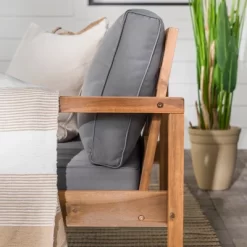 Galia Square Leg Acacia Wood Patio Loveseat With Cushions - Brown - Saracina Home 31 Galia Square Leg Acacia Wood Patio Loveseat With Cushions - Brown - Saracina Home -Outdoor Furniture Store GUEST 161c7d60 d77b 475e ad59 ec3fc3ea9716