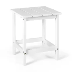 Tangkula 15" Outdoor Square Side End Table Wooden Coffee Table Suitable For Garden Patio Balcony White/Gray/Black -Outdoor Furniture Store GUEST 16b44928 2a64 49c5 b517 7d7bb96e9c13