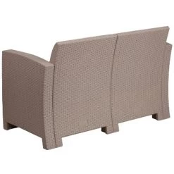 Merrick Lane Outdoor Furniture Resin Loveseat Faux Rattan Wicker Pattern 2-Seat Loveseat With All-Weather Cushions -Outdoor Furniture Store GUEST 16f7f42c 2d8e 4cd5 bb87 667b95ff385c