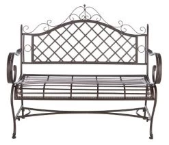 Abner Wrought Iron 45.75 Inch W Outdoor Garden Bench - Safavieh -Outdoor Furniture Store GUEST 171381ad 1d1c 4e85 9170 aa9a68d71ba5