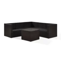 Palm Harbor 6pc Outdoor Wicker Sectional Set - Gray - Crosley -Outdoor Furniture Store GUEST 17e0f11b cbbc 4eb5 9a42 d38cd86c0603