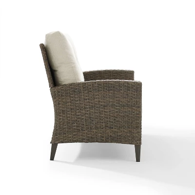 Rockport Outdoor Wicker High Back Loveseat - Crosley 6 Rockport Outdoor Wicker High Back Loveseat - Crosley - Image 4