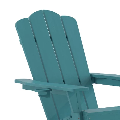 Merrick Lane Adirondack Chair With Cup Holder, Weather Resistant HDPE Adirondack Chair 9 Merrick Lane Adirondack Chair With Cup Holder, Weather Resistant HDPE Adirondack Chair - Image 7