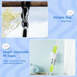 Costway Baby Canvas Hanging Swing Cotton Hammock Toy For Toddler BluePink -Outdoor Furniture Store GUEST 19089178 a3aa 4cfe a573 26262238b95e