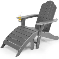 Costway HDPE Patio Adirondack Chair & Folding Footrest Set All-Weather Outdoor WhiteBlackGreyTurquoise -Outdoor Furniture Store GUEST 193e6092 5765 4604 87fc 06843f8e830f