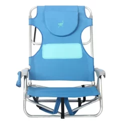 Ostrich LCCOYB-2000B Outdoor Beach Ladies Comfort And On-Your-Back Backpack Beach Chair, Blue