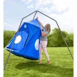 HearthSong Extra Large Nylon Family HugglePod HangOut Hanging Tent With Quilted Floor Mat And LED Lights -Outdoor Furniture Store GUEST 194e8c56 c561 46dc a26d 05a86bbaae9e
