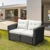 Outsunny 2 Piece Patio Wicker Corner Sofa Set, Outdoor PE Rattan Furniture, With Curved Armrests And Padded Cushions For Balcony, Garden, Or Lawn, Lawn -Outdoor Furniture Store GUEST 19c182cf b3ed 4dce 95be 62379d676d4d