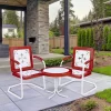 Northlight 35" Square Outdoor Retro Tulip Armchair, Red And White
