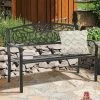 Costway Garden Bench Park Yard Outdoor Furniture Steel Frame Porch Path Loveseat Black -Outdoor Furniture Store GUEST 1b9d1f16 7529 4e5b 85d2 0ea2aa7c7499