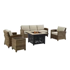 Bradenton 5pc Outdoor Wicker Conversation Set With Fire Table - Crosley -Outdoor Furniture Store GUEST 1c34ed3a 371b 407b b655 ec015a56502b