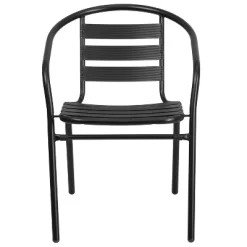Emma And Oliver Metal Restaurant Dining Stack Chair With Aluminum Slats -Outdoor Furniture Store GUEST 1cd5f45c 8aac 492d ac3d 2ed2f49ad168