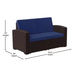 Emma And Oliver Faux Rattan Loveseat With All-Weather Cushions -Outdoor Furniture Store GUEST 1d3f695d 06e6 4b7f 9c34 f375bb5724a7 1