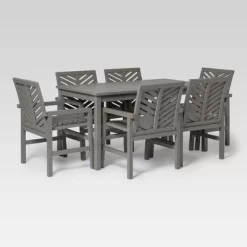 7pc Slatted Chevron Acacia Patio Dining Set - Saracina Home -Outdoor Furniture Store GUEST 1d49e516 b23d 4ee6 a1e1 e3a2c4f32dfa