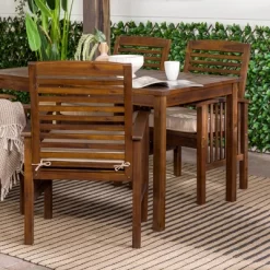Ravenscroft 5pc Acacia Wood Patio Dining Set - Saracina Home -Outdoor Furniture Store GUEST 1da121ed 68b4 4518 af34 75d66e7c04d4