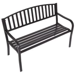 Costway 50'' Patio Garden Bench Park Yard Outdoor Furniture Steel Slats Porch Chair Seat -Outdoor Furniture Store GUEST 1dbd4994 04b4 4a1a b905 2d7c1c38ad3a