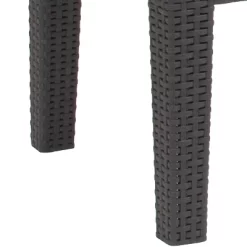 Merrick Lane Outdoor Coffee Table Faux Rattan Wicker Pattern Resin All-Weather Patio Coffee Table With Wood Plank Top Design -Outdoor Furniture Store GUEST 1e3121d3 6ebe 4cd5 b84d b1789509a820