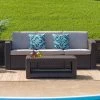 Flash Furniture Chocolate Brown Faux Rattan Sofa With All-Weather Beige Cushions -Outdoor Furniture Store GUEST 1e65ca21 293e 4a5a 92cc 9bcdf795d893 1