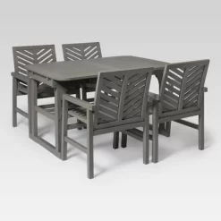 5pc Slatted Extendable Acacia Wood Patio Dining Set - Saracina Home -Outdoor Furniture Store GUEST 1eb62831 b93a 4eb8 ba69 955190a8982d