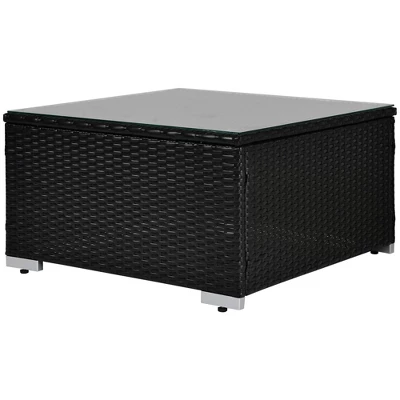 5pc Wicker Patio Sectional Seating Set With Cushions - Espresso/Blue - GODEER 8 5pc Wicker Patio Sectional Seating Set With Cushions - Espresso/Blue - GODEER - Image 6